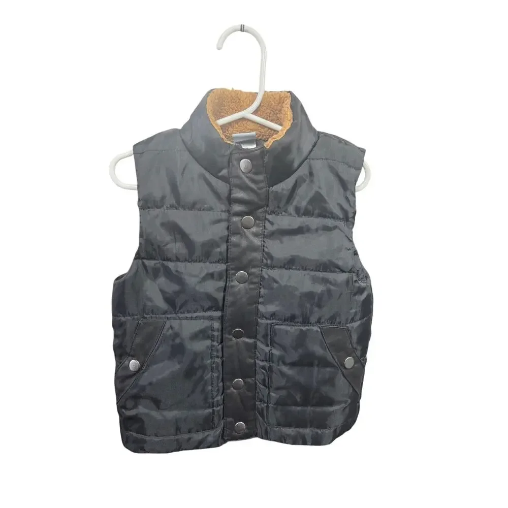 Black Puffer Vest - Little Lad - 3T